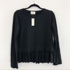 Anthropologie NWT t.la Black L/S Top